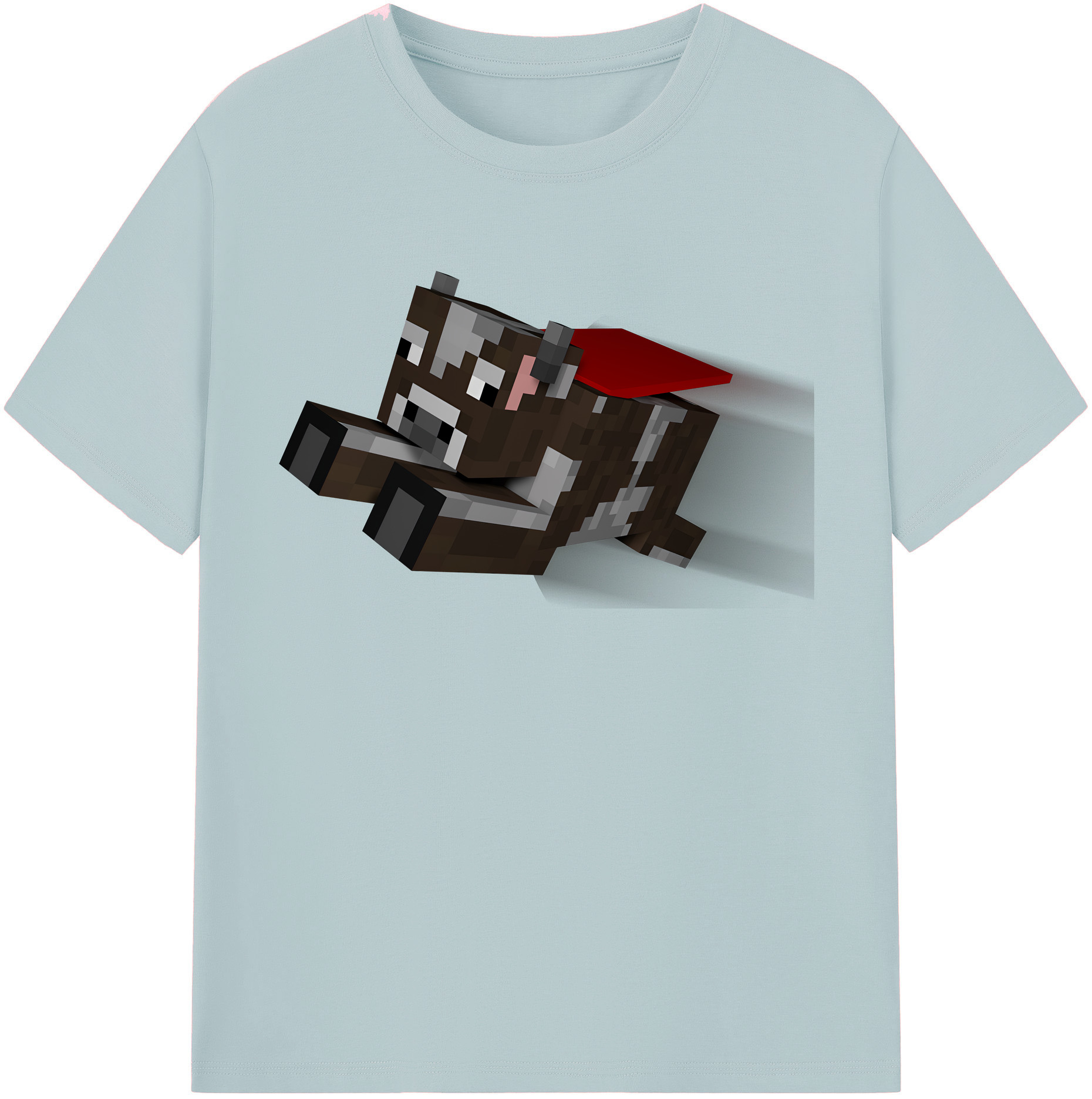 （画像用） マインクラフト ブロックの世界 Minecraft MC Block world 綿100％半袖Tシャツ（フロントプリント）